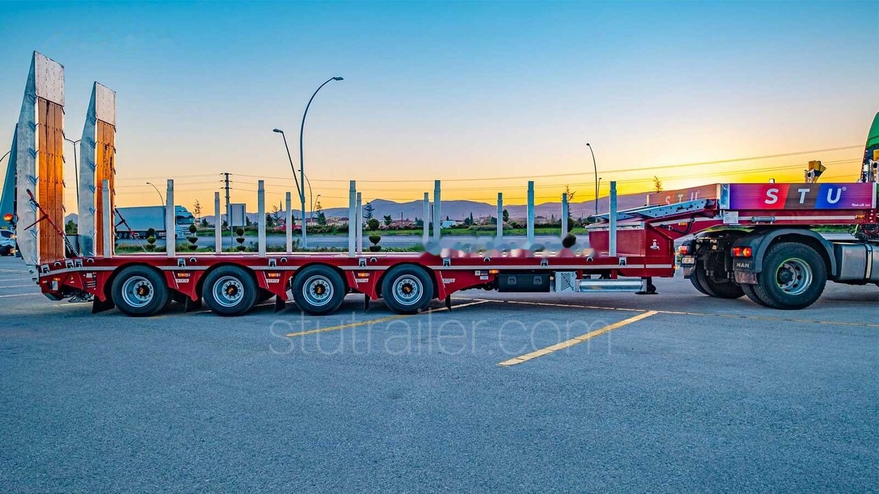 Sơ mi rơ moóc thùng thấp mới STU 4 Axle Extendable Lowbed Trailer: hình 8