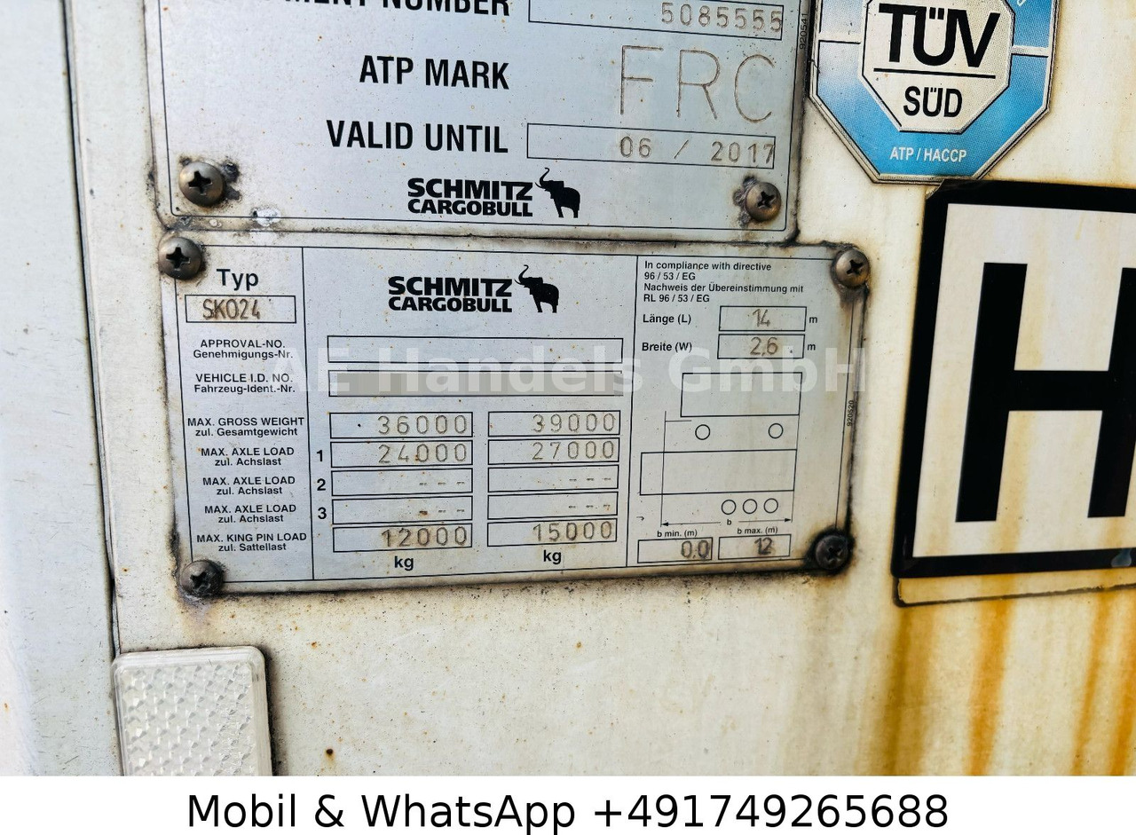Sơ mi rơ moóc đông lạnh mới Schmitz Cargobull SKO 24/13.4 FP60 Cool *ThermoKing-SLX400/+-30° Schmitz Cargobull SKO 24/13.4 FP60 Cool *ThermoKing-SLX400/+-30°: hình 15