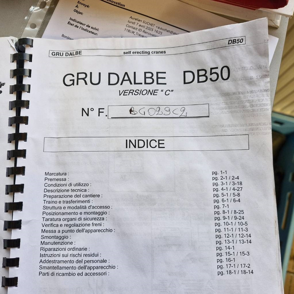 Cần cẩu tháp Dalbe Dalbe DB 50 1er Main /Certificat CE Non Endommagée: hình 32