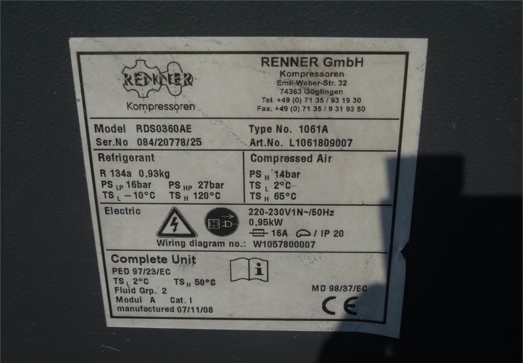 INNE OSUSZACZ ZIĘBNICZY RENNER RDS0360 6,08M3 - Máy nén khí: hình 2 INNE OSUSZACZ ZIĘBNICZY RENNER RDS0360 6,08M3 - Máy nén khí: hình 2