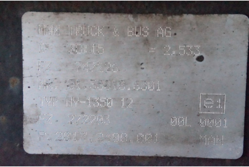 MAN HY-1350-12 38/15 - Trục sau cho Xe tải: hình 4 MAN HY-1350-12 38/15 - Trục sau cho Xe tải: hình 4