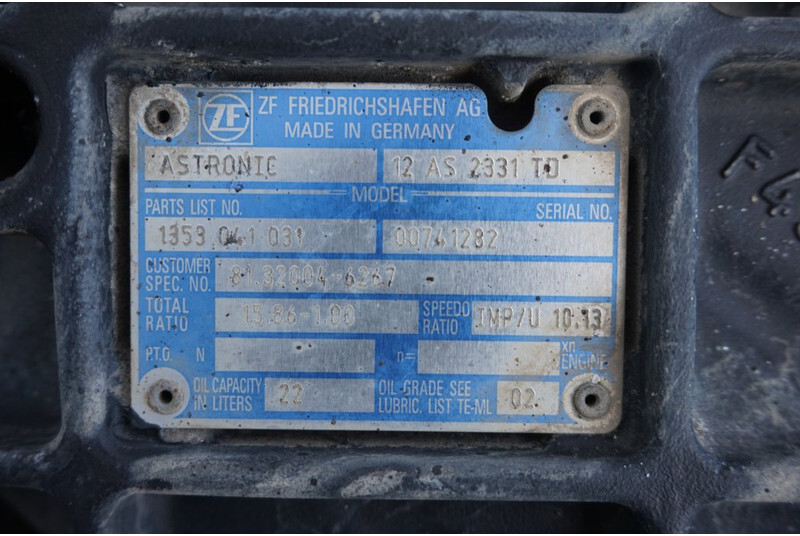 ZF 12AS2331DD+INT3 - Hộp số cho Xe tải: hình 5 ZF 12AS2331DD+INT3 - Hộp số cho Xe tải: hình 5