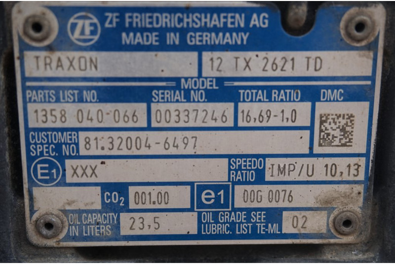 ZF 12TX2621DD+INT3 81.32004-6497 - Hộp số cho Xe tải: hình 5 ZF 12TX2621DD+INT3 81.32004-6497 - Hộp số cho Xe tải: hình 5