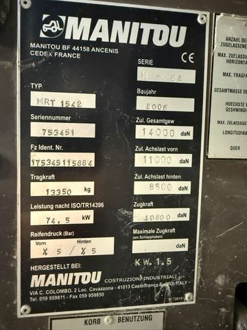 Manitou MRT 1542 M, Korb, Schaufel, Gabeln - Máy xúc lật bánh lốp: hình 4 Manitou MRT 1542 M, Korb, Schaufel, Gabeln - Máy xúc lật bánh lốp: hình 4