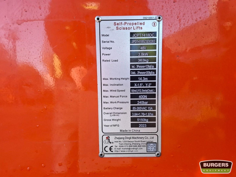 Dingli JCPT1418DC - Máy nâng người hình kéo: hình 5 Dingli JCPT1418DC - Máy nâng người hình kéo: hình 5