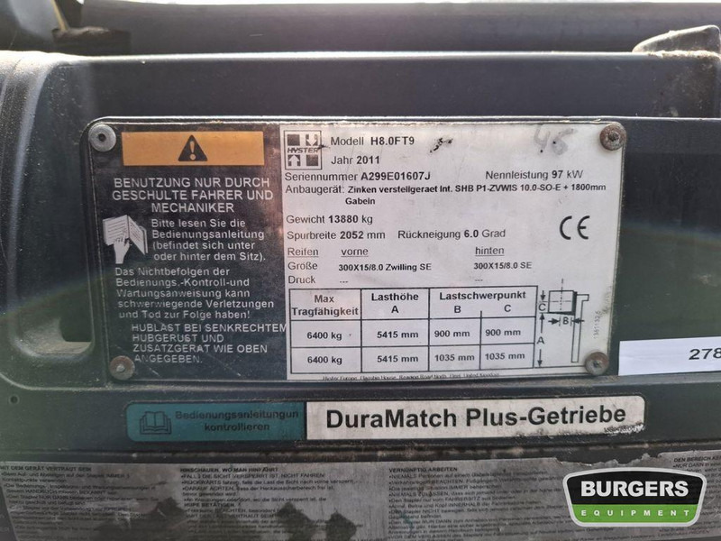 Hyster H8.0FT-9 - Xe nâng gas: hình 5 Hyster H8.0FT-9 - Xe nâng gas: hình 5