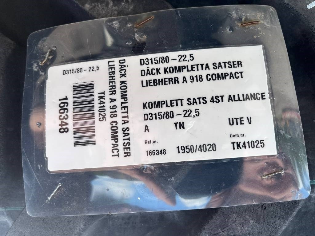 Alliance 315/80-22,5 till Liebherr A 918 - Lốp cho Máy móc xây dựng: hình 2 Alliance 315/80-22,5 till Liebherr A 918 - Lốp cho Máy móc xây dựng: hình 2
