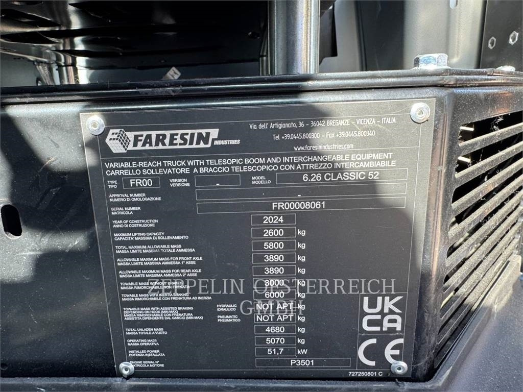 Faresin 6.26 CLASSIC 52 - Xe nhấc hình viễn vọng kính: hình 5 Faresin 6.26 CLASSIC 52 - Xe nhấc hình viễn vọng kính: hình 5