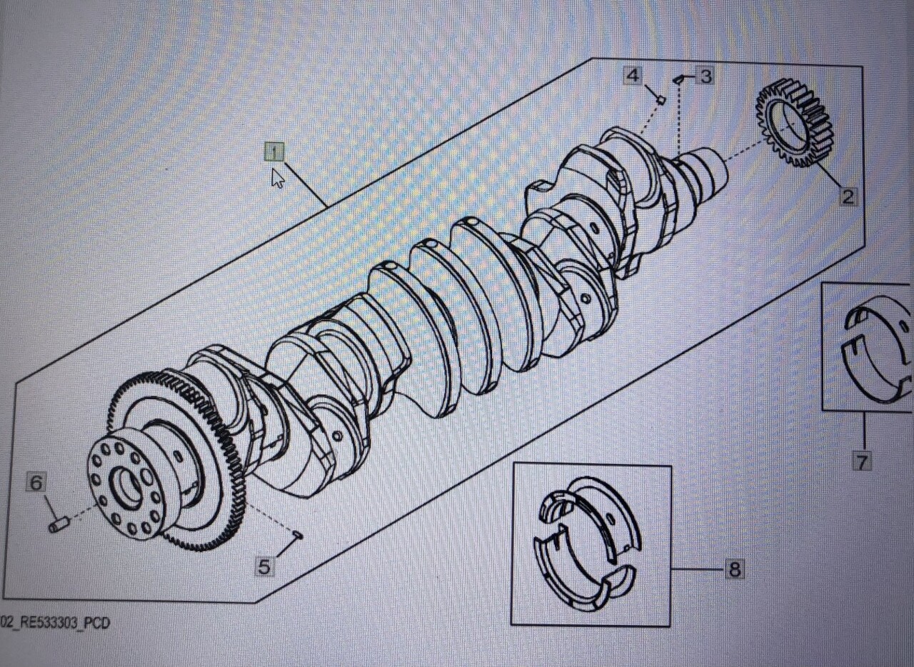 John Deere - wał korbowy John Deere 8345R 7250R 7290R 8235R 8260R 8370R RE565972 - Trục khuỷu cho Máy móc nông nghiệp: hình 1 John Deere - wał korbowy John Deere 8345R 7250R 7290R 8235R 8260R 8370R RE565972 - Trục khuỷu cho Máy móc nông nghiệp: hình 1