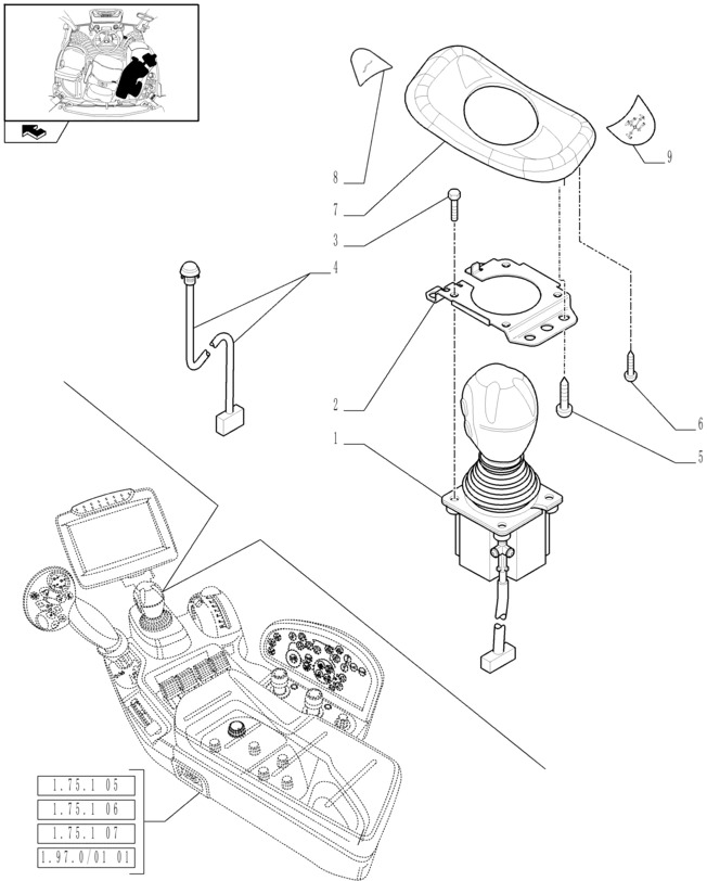 New Holland T6010 Joystick 84253193 - Cabin và nội thất cho Máy cày: hình 1 New Holland T6010 Joystick 84253193 - Cabin và nội thất cho Máy cày: hình 1