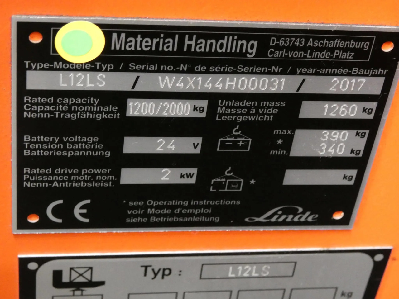Linde L12LS - Máy xếp chồng: hình 5 Linde L12LS - Máy xếp chồng: hình 5