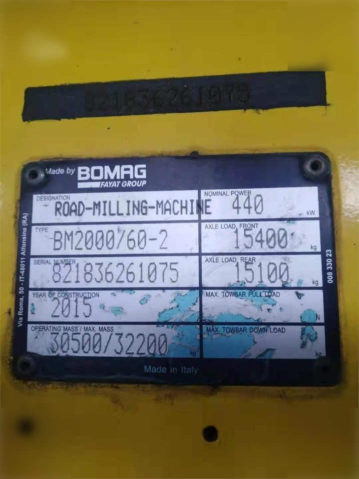 2015 BOMAG BM2000/60-2 - Máy bào lạnh: hình 5 2015 BOMAG BM2000/60-2 - Máy bào lạnh: hình 5