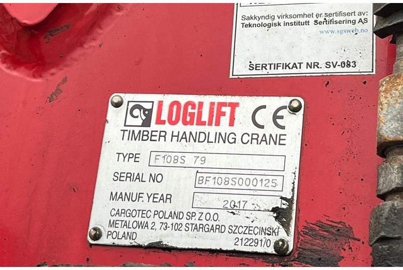 Cẩu gấp cho Xe tải Loglift F108S79: hình 17