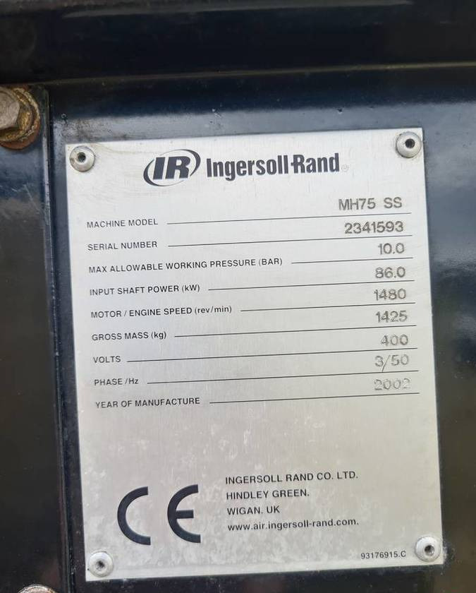 Kompresor śrubowy INGERSOLL RAND MH75 - Máy nén khí: hình 5 Kompresor śrubowy INGERSOLL RAND MH75 - Máy nén khí: hình 5