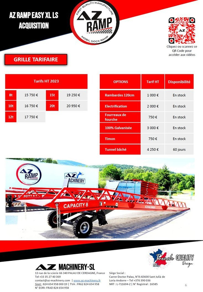 Đường dốc di động mới AZ RAMP-EASY XL-8 LS. Long slope Mobil Loading Ramp 8 t Capacity: hình 5