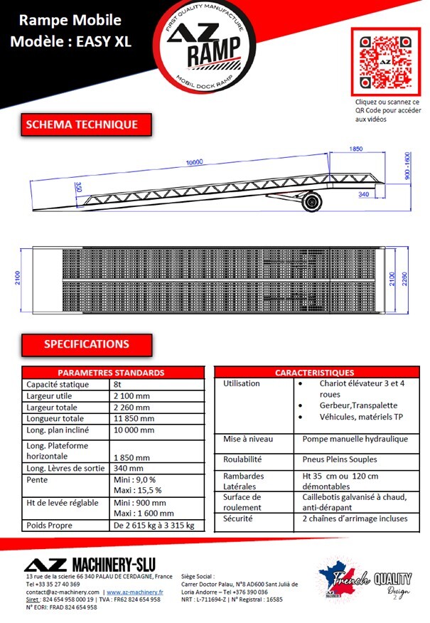 AZ RAMP EASY-XL 8 mobile loading ramp - Đường dốc di động: hình 3 AZ RAMP EASY-XL 8 mobile loading ramp - Đường dốc di động: hình 3