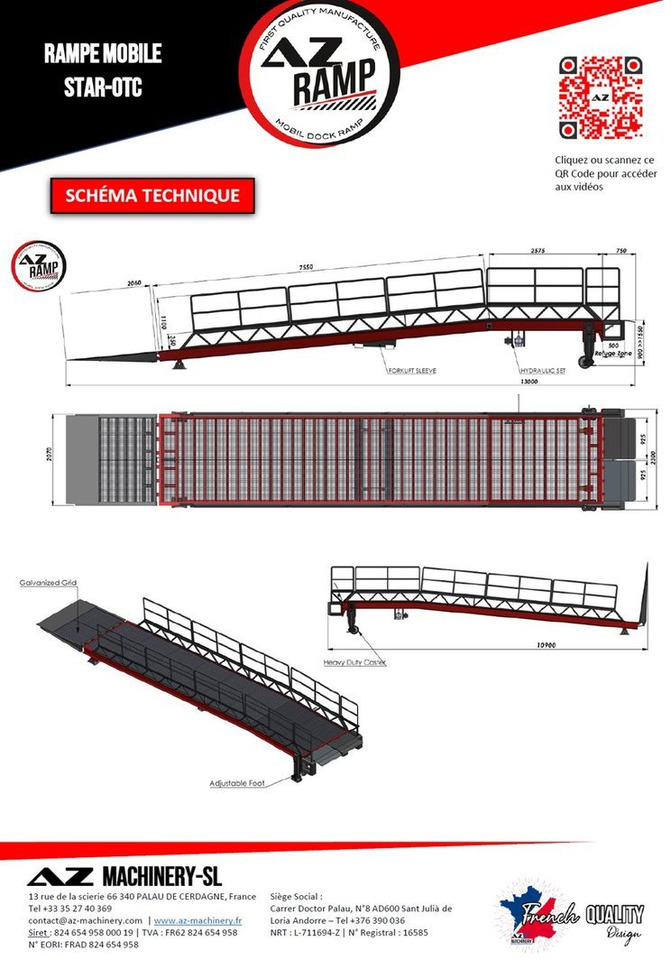 Loading Ramp with with hydraulic folding bridge - AZ RAMP - STAR-OTC- 8T. 8 ton capacity - Đường dốc di động: hình 3 Loading Ramp with with hydraulic folding bridge - AZ RAMP - STAR-OTC- 8T. 8 ton capacity - Đường dốc di động: hình 3