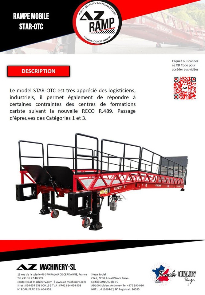 Loading Ramp with with hydraulic folding bridge - AZ RAMP - STAR-OTC- 8T. 8 ton capacity - Đường dốc di động: hình 2 Loading Ramp with with hydraulic folding bridge - AZ RAMP - STAR-OTC- 8T. 8 ton capacity - Đường dốc di động: hình 2