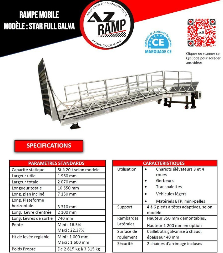 Đường dốc di động mới Loading Ramp with with hydraulic tilting bridge - AZ RAMP - STAR- 8T FULL GALVA: hình 11 Đường dốc di động mới Loading Ramp with with hydraulic tilting bridge - AZ RAMP - STAR- 8T FULL GALVA: hình 11