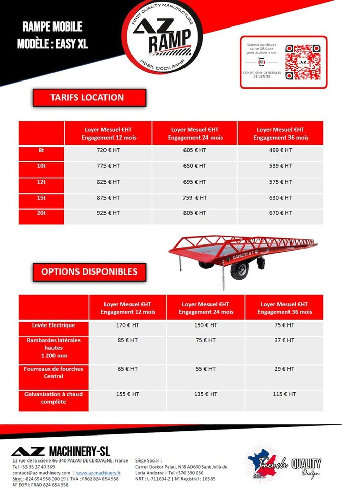 **RENTAL 12-24-36 Month** AZ RAMP-EASY XL-8 . Mobil Loading Ramp - Đường dốc di động: hình 2 **RENTAL 12-24-36 Month** AZ RAMP-EASY XL-8 . Mobil Loading Ramp - Đường dốc di động: hình 2