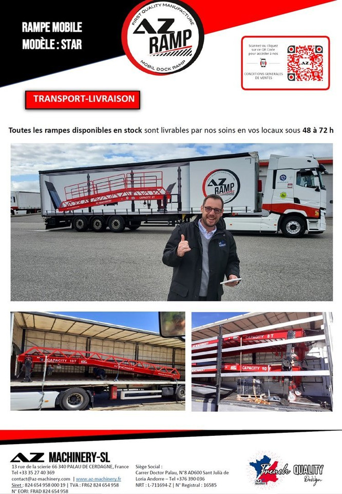 Đường dốc di động **RENTAL** Loading Ramp with with hydraulic tilting bridge -  AZ RAMP - STAR- 8T. 8 ton capacity: hình 11