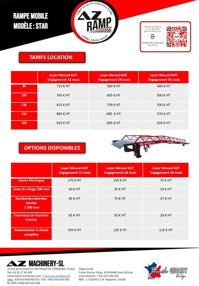 **RENTAL** Loading Ramp with with hydraulic tilting bridge - AZ RAMP - STAR- 8T. 8 ton capacity - Đường dốc di động: hình 2 **RENTAL** Loading Ramp with with hydraulic tilting bridge - AZ RAMP - STAR- 8T. 8 ton capacity - Đường dốc di động: hình 2