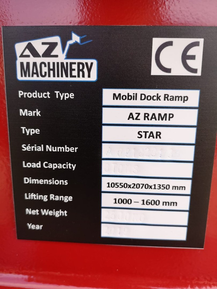 Đường dốc di động mới **RENTAL** Loading Ramp with with hydraulic tilting bridge -  AZ RAMP - STAR- 8T. 8 ton capacity: hình 17