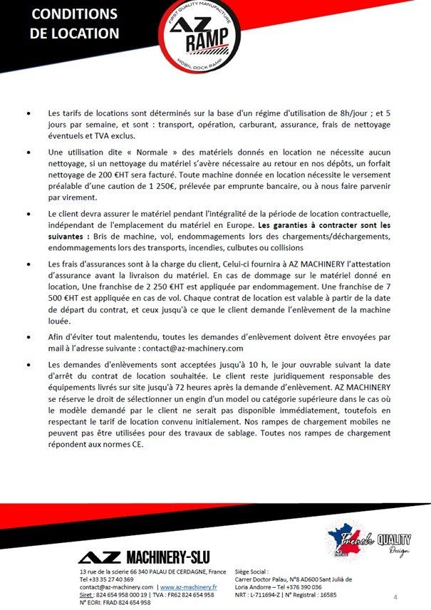 Đường dốc di động **RENTAL** Loading Ramp with with hydraulic tilting bridge -  AZ RAMP - STAR- 8T. 8 ton capacity: hình 15