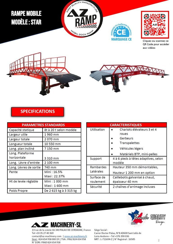 **RENTAL** Loading Ramp with with hydraulic tilting bridge - AZ RAMP - STAR- 8T. 8 ton capacity - Đường dốc di động: hình 4 **RENTAL** Loading Ramp with with hydraulic tilting bridge - AZ RAMP - STAR- 8T. 8 ton capacity - Đường dốc di động: hình 4