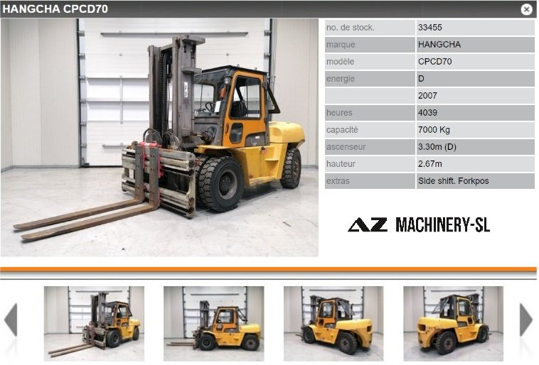 Used Forklift HANGCHA-CPCD 70 - Xe nâng: hình 1 Used Forklift HANGCHA-CPCD 70 - Xe nâng: hình 1