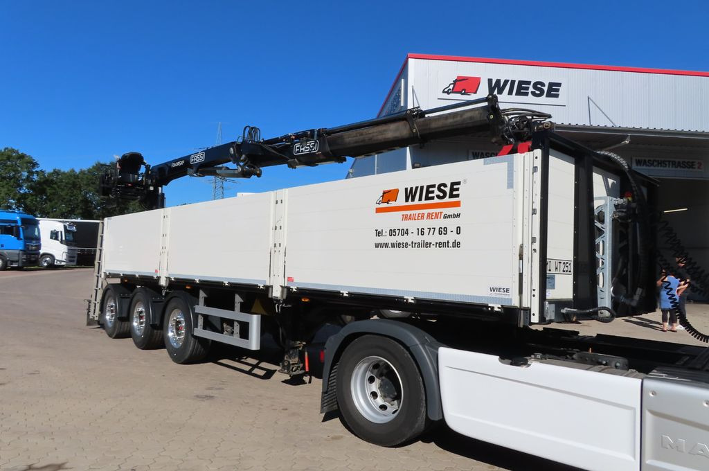 Wiese Baustoffauflieger - Heckkran - Sơ mi rơ moóc thùng lửng/ Phẳng: hình 1 Wiese Baustoffauflieger - Heckkran - Sơ mi rơ moóc thùng lửng/ Phẳng: hình 1