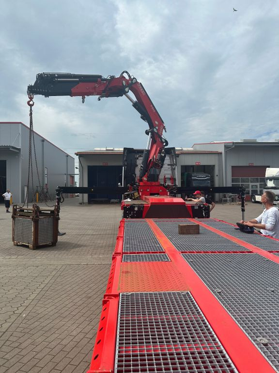 Sơ mi rơ moóc thùng lửng/ Phẳng mới Wiese Stufensattel Tieflader mit Kran Fassi F545: hình 13