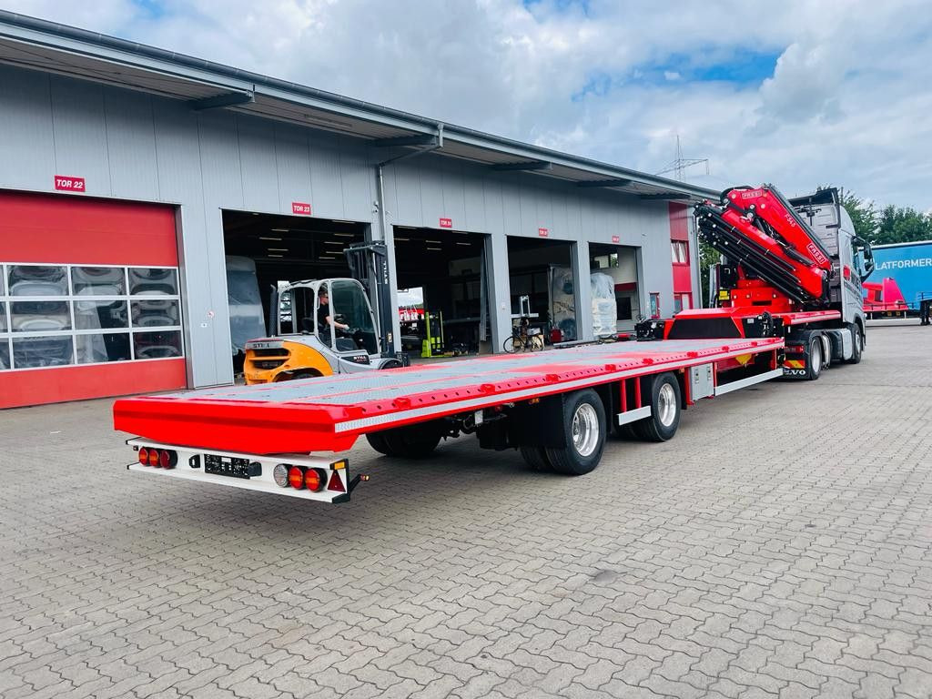 Sơ mi rơ moóc thùng lửng/ Phẳng mới Wiese Stufensattel Tieflader mit Kran Fassi F545: hình 6
