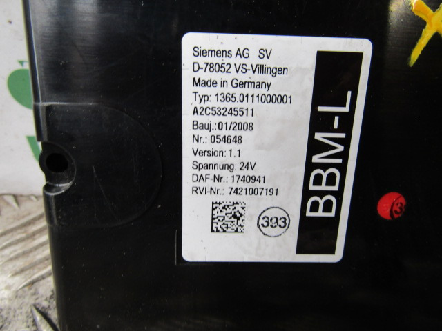 DAF XF 105 BBM-L ECU P/NO 1740941 - ECU cho Xe tải: hình 2 DAF XF 105 BBM-L ECU P/NO 1740941 - ECU cho Xe tải: hình 2
