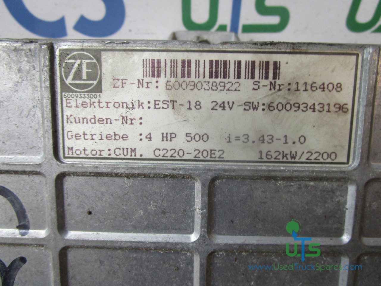 ZF TRANSMISSION ECU P/NO 6009038922 - ECU cho Xe tải: hình 2 ZF TRANSMISSION ECU P/NO 6009038922 - ECU cho Xe tải: hình 2