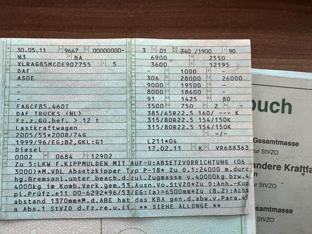 DAF CF 85.460 6X2 VDL Absetzer Top Zustand Retarder DAF CF 85.460 6X2 VDL Absetzer Top Zustand Retarder - Xe tải chở thùng nhỏ: hình 3 DAF CF 85.460 6X2 VDL Absetzer Top Zustand Retarder DAF CF 85.460 6X2 VDL Absetzer Top Zustand Retarder - Xe tải chở thùng nhỏ: hình 3