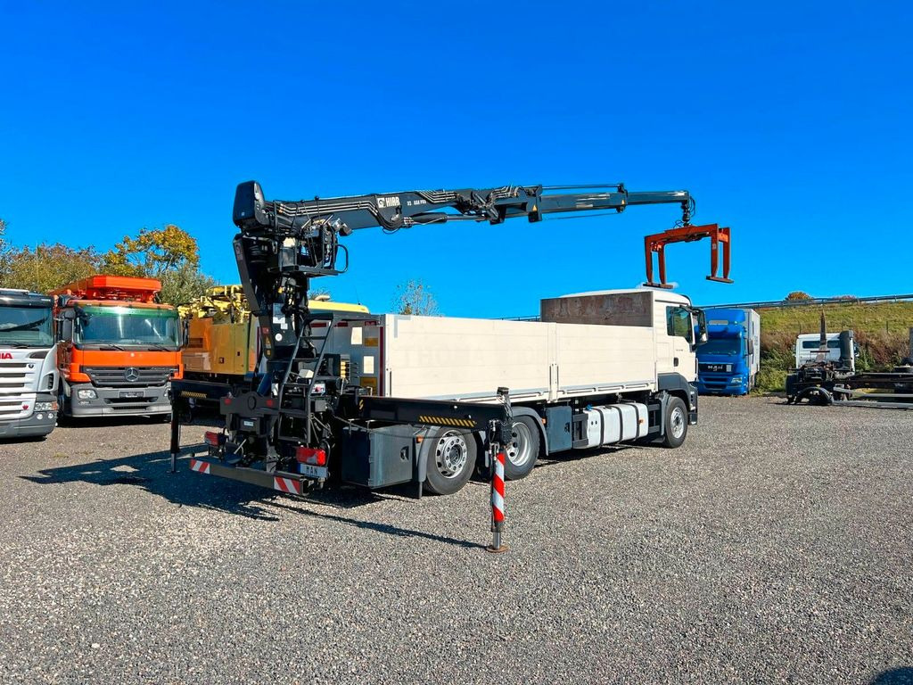 MAN 26.480 6X2 Baustoff mit Kran HIAB Top Zustand - Xe cẩu tự hành, Xe tải thùng lửng/ Phẳng: hình 1 MAN 26.480 6X2 Baustoff mit Kran HIAB Top Zustand - Xe cẩu tự hành, Xe tải thùng lửng/ Phẳng: hình 1