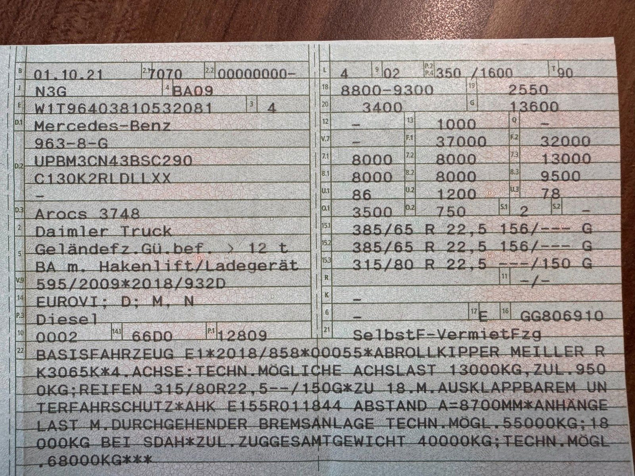 Mercedes-Benz 3748 8X4 Meiller Abroller mit Funk Top  Zustand - Xe tải nâng móc: hình 2 Mercedes-Benz 3748 8X4 Meiller Abroller mit Funk Top  Zustand - Xe tải nâng móc: hình 2