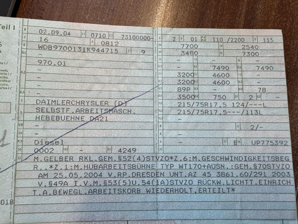 Mercedes-Benz 815 4x2 Hubarbeitsbühne Wumag 170 high 17 m Mercedes-Benz 815 4x2 Hubarbeitsbühne Wumag 170 high 17 m - Nền bục trên không gắn trên xe tải, Xe tải nhỏ: hình 2 Mercedes-Benz 815 4x2 Hubarbeitsbühne Wumag 170 high 17 m Mercedes-Benz 815 4x2 Hubarbeitsbühne Wumag 170 high 17 m - Nền bục trên không gắn trên xe tải, Xe tải nhỏ: hình 2