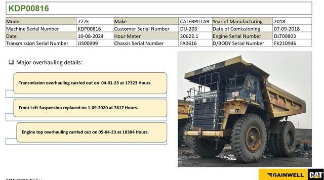 Xe ben cứng/ Xe chở đá CAT 777E: hình 7