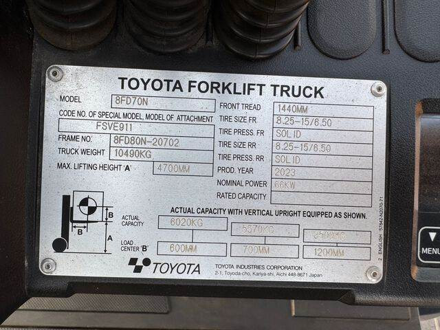 Toyota 8FD70N - Xe nâng diesel: hình 5 Toyota 8FD70N - Xe nâng diesel: hình 5