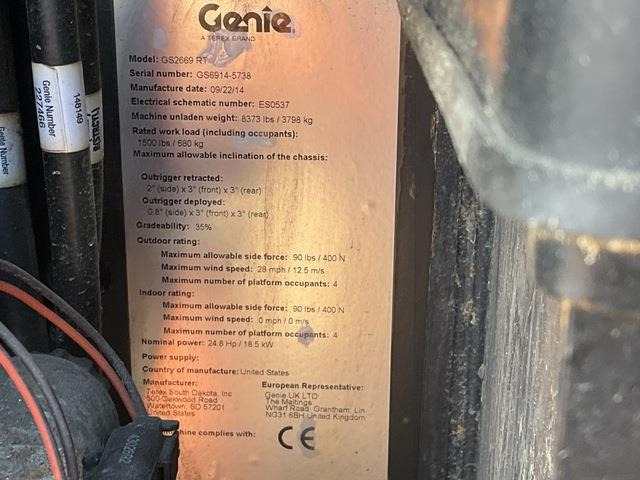 Genie GS2669RT - Máy nâng người hình kéo: hình 5 Genie GS2669RT - Máy nâng người hình kéo: hình 5