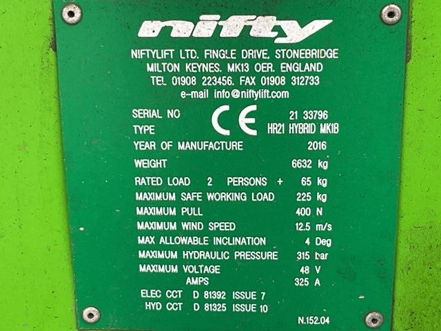 Niftylift HR21 - Xe nâng người nhiều khớp nối: hình 5 Niftylift HR21 - Xe nâng người nhiều khớp nối: hình 5