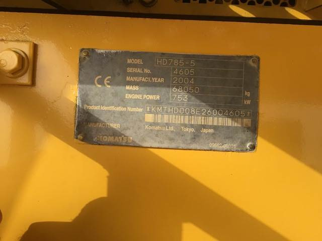 Komatsu HD785-5 - Xe ben cứng/ Xe chở đá: hình 5 Komatsu HD785-5 - Xe ben cứng/ Xe chở đá: hình 5