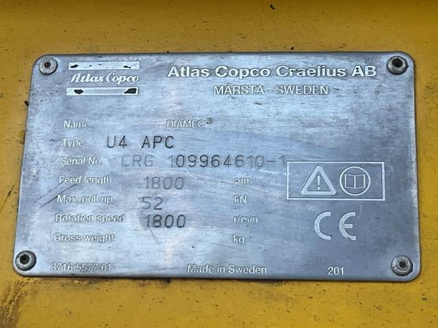 Atlas Copco Diamec U4 - Giàn khoan: hình 5 Atlas Copco Diamec U4 - Giàn khoan: hình 5