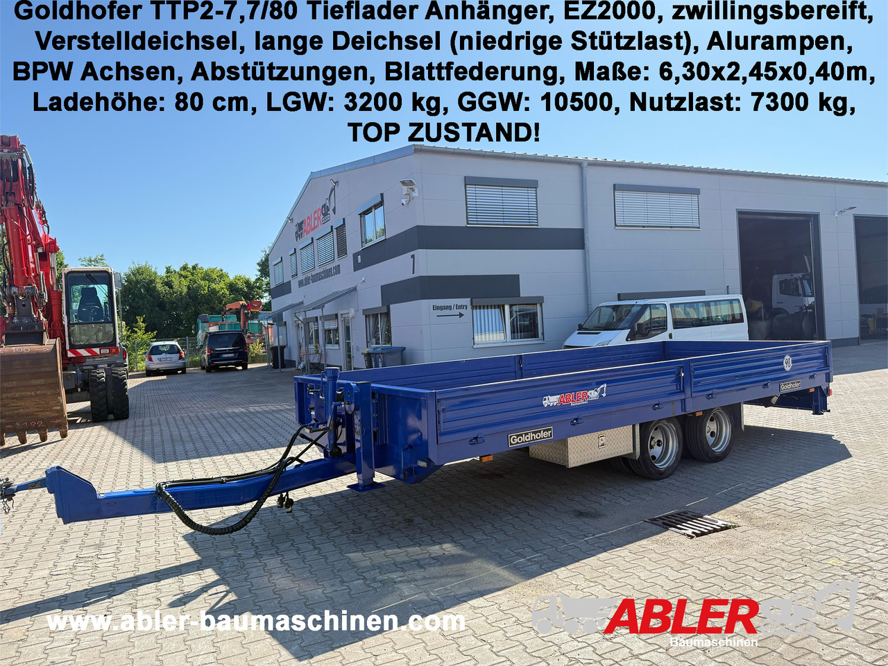 Goldhofer TTP2-7,7/80 Tieflader Tandem mit Rampen TOP - Rơ moóc thùng lửng/ Phẳng: hình 1 Goldhofer TTP2-7,7/80 Tieflader Tandem mit Rampen TOP - Rơ moóc thùng lửng/ Phẳng: hình 1