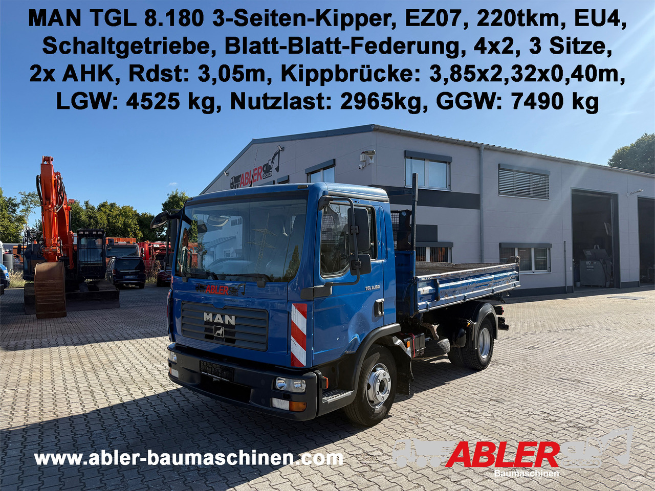 MAN TGL 8.180 3-Seiten-Kipper 2x AHK - Xe ben: hình 1 MAN TGL 8.180 3-Seiten-Kipper 2x AHK - Xe ben: hình 1
