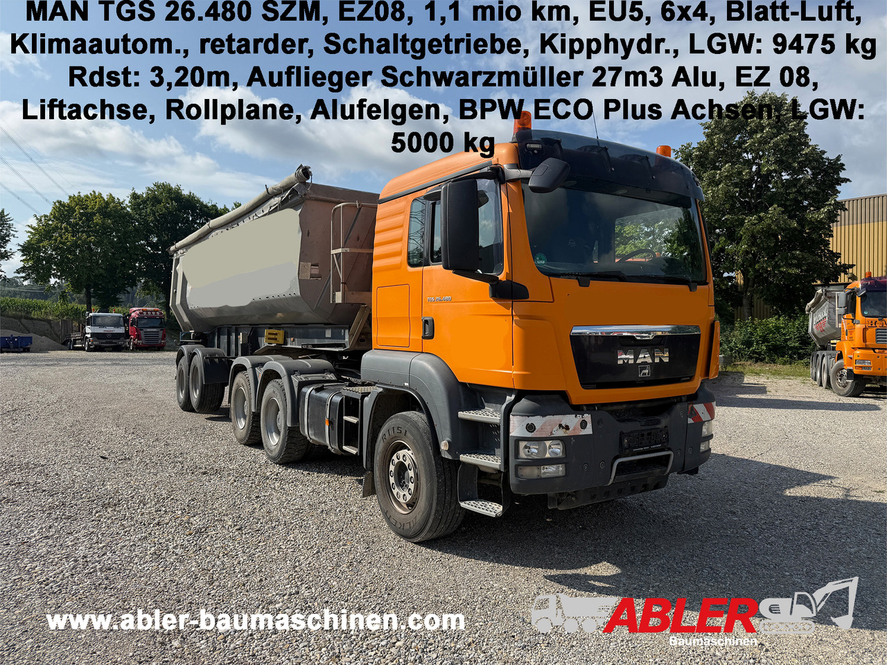 MAN TGS 26.480 SZM 6x4 mit Kippauflieger - Xe ben: hình 1 MAN TGS 26.480 SZM 6x4 mit Kippauflieger - Xe ben: hình 1