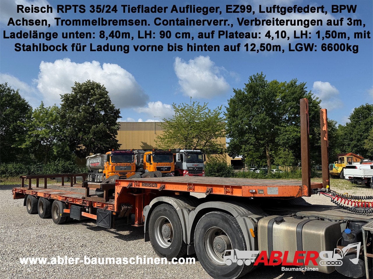 Reisch RPTS 35/24 Tieflader Auflieger - Rơ moóc thùng thấp: hình 1 Reisch RPTS 35/24 Tieflader Auflieger - Rơ moóc thùng thấp: hình 1
