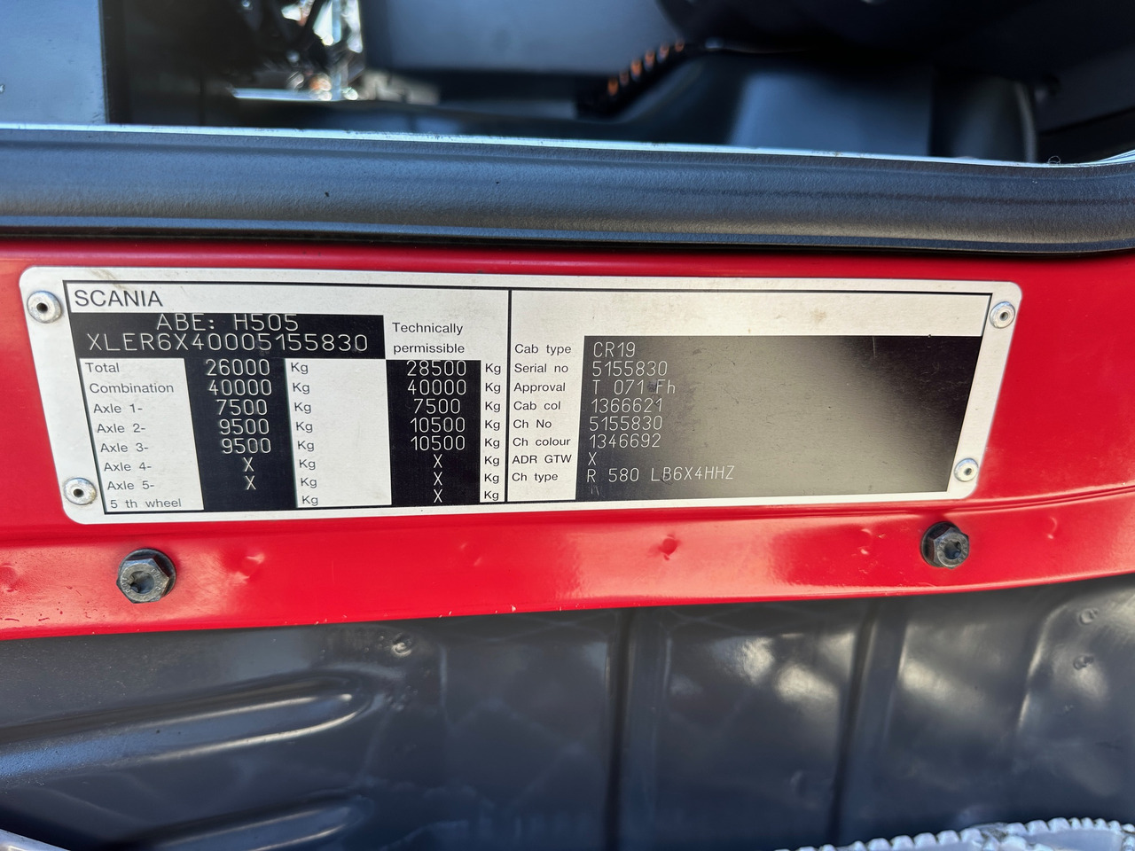 Xe tải nâng móc Scania R580 Abrollkipper V8 Mit Küpper Weisser Enteisungsgerät 45m: hình 18